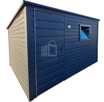 Gartenhaus - Gartenschuppen 3,5x2,5m - Tür - PVC Kippfenster - Anthrazit - Flachdach | ID969 |