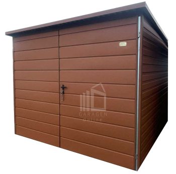Gartenhaus - Gartenschuppen 2,5x3m Garage - Zweiflügeliges Tor - Helles Braun - Flachdach | ID917 |