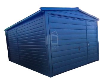 Blechgarage 3x5m - Schwingtor mit Zusätzliche Tür - Anthrazit GP195