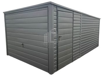 Blechgarage 3x5m Schwingtor Tür Anthrazit Pultdach GP229