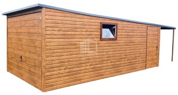 Blechgarage 3x6m Horizontal Blech Schwingtor Überdachung Holzoptik ID87