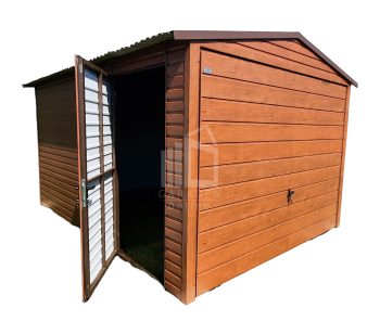 Blechgarage 3x4m Horizontal Blech Schwingtor Satteldach Holzoptik ID100