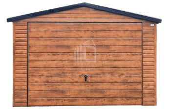 Blechgarage 4x5m Schwingtor Satteldach Holzoptik ID106