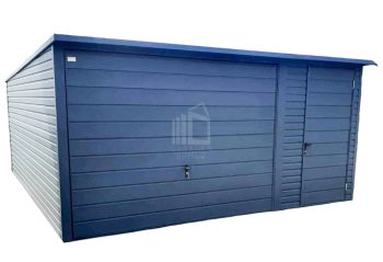 Blechgarage 4,5x6m Horizontal Blech Schwingtor Anthrazit Pultdach ID104