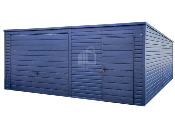 Blechgarage 6x5,8m Horizontal Blech 2x PVC Kippfenster Schwingtor Anthrazit ID148