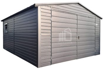 Gartenhaus - Gartenschuppen 4x6m - Zweiflügeliges Tor - PVC Kippfenster - Anthrazit - Satteldach ID885