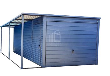 Blechgarage 3x5m Überdachung 1m Horizontal Blech Schwingtor Anthrazit Pultdach ID162