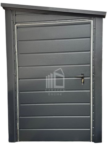 Gartenhaus - Gartenschuppen 1,4x4m - 2x Tür - Anthrazit - Dach mit Neigung nach rechts ID874