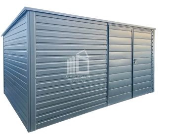 Gartenhaus - Gartenschuppen 4x2,5m - Zweiflügeliges Tor - Anthrazit - Flachdach GP485