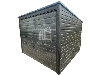 Gartenhaus - Gartenschuppen 3x3,5m Schwingtor - Tür - PVC Kippfenster - Holzoptik - Dachrinnen - Flachdach GP486