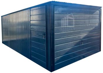 Blechgarage 3x5m - Schwingtor - Tür - Anthrazit - Flachdach  GP479