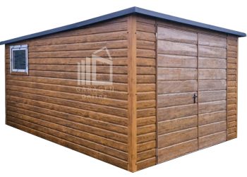 Gartenhaus - Gartenschuppen 3x4m - Zweiflügeliges Tor - PVC Kippfenster - Holzoptik - Flachdach | ID843 |