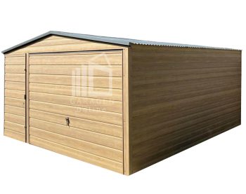 Garage - Gartenschuppen 4x5m Schwingtor - Tür - Holzoptik - Winchester - Satteldach GP453