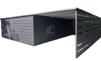 Blechgarage 6x6m Überdachung 3m 2x Schwingtor Tür Anthrazit ID423