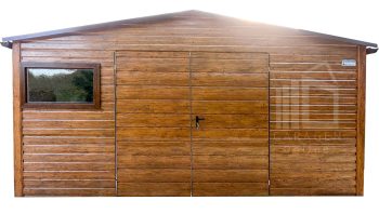 Gartenhaus - Gartenschuppen 5x2,5m - Zweiflügeliges Tor - PVC Kippfenster - Holzoptik - Dachrinnen - Satteldach ID777