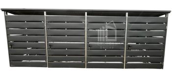 Mülltonnenbox - Mülltonnenunterstand - Anthrazit - 4x Tür - Flachdach  ID721