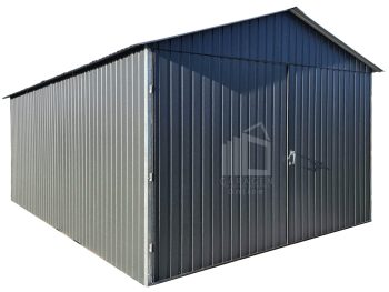Blechgarage 3x6m - Zweiflügeliges Tor - Anthrazit - Satteldach GP630