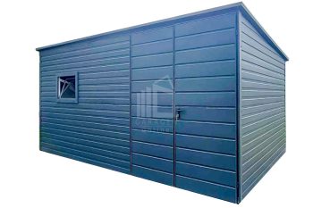 Gartenhaus - Gartenschuppen 4x2,5m - Zweiflügeliges Tor - Tür - PVC Kippfenster - Anthrazit - Flachdach | GP436 |