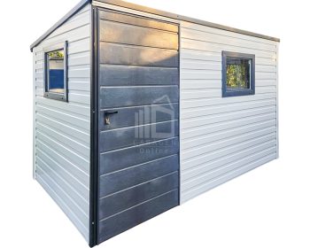 Gartenhaus - Gartenschuppen 3x2m - Tür - 2x PVC Kippfenster - Weiß - Anthrazit - Flachdach | GP428 |