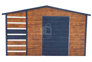 Gartenhaus 3x3m Überdachung 1x3 Norwegische Kiefer Holzoptik PVC Kippfenster | ID435 |