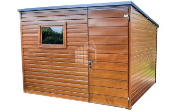 Gartenhaus 3x2m Tür Holzoptik PVC Kippfenster Pultdach ID154