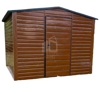 Gartenhaus 3x3m - Tür - Holzoptik Dunkles Walnussholz - Satteldach | GP240 |