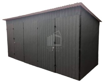 Gartenhaus  5x2m - 2x Zweiflügeliges Tor - Anthrazit - Pultdach GP187