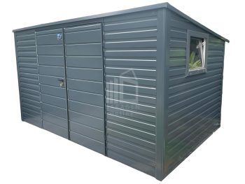 Gartenhaus  5x3m - Zweiflügeliges Tor  + PVC Kippfenster -  Anthrazit - Pultdach GP116