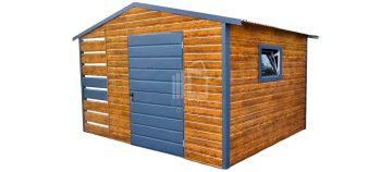 Gartenhaus 3x3m Überdachung 1m Holzoptik Satteldach | ID213 |