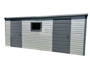 Gartenhaus 6x2m 2x PVC Kippfenster Anthrazit Silver Pultdach ID282