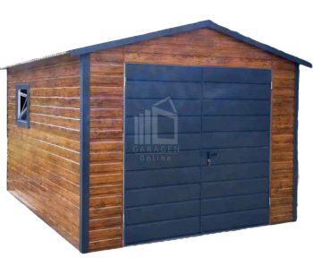 Gartenhaus 3x5m Zweiflügeliges Tor PVC Kippfenster Holzoptik ID392