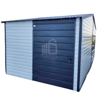 Gartenhaus 3x3m Überdachung 1,5m Weiß Anthrazit Satteldach ID426