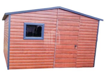 Gartenhaus 5x3m Satteldach Tür PVC Kippfenster Holzoptik ID430