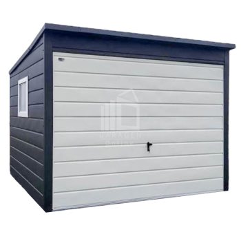 Gartenhaus 3x3m PVC Kippfenster Schwingtor Anthrazit ID431