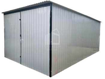 Blechgarage 3x5m -Zweiflügeliges Tor- Pultdach - GP101