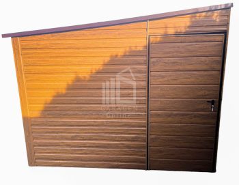 GartenHaus Schuppen 3x2m - Tür - Helles Walnussholz - Holzoptik - Dach mit Neigung nach links | GP276 |