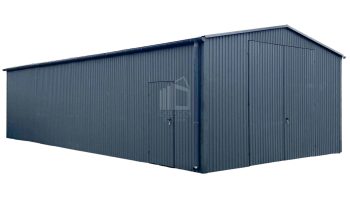 Hala Garaż 7x11 m brama dwuskrzydłowa drzwi rynny GP345