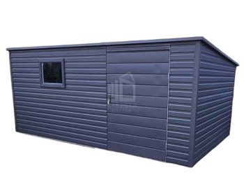 Gartenhaus - Schuppen 6x3m Tür - PVC Kippfenster - Anthrazit - Flachdach GP352