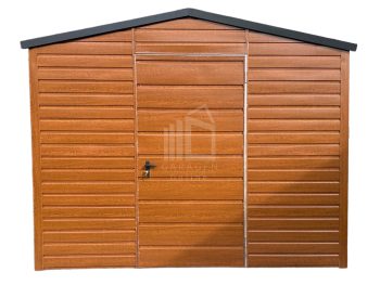 Gartenhaus - Schuppen 3x3m - Tür - Helles Walnussholz - Holzoptik - Verzinkte Konstruktion - Satteldach | ID531 |