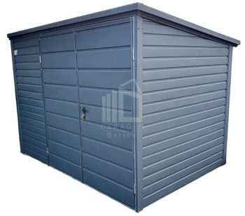 Gartenhaus - Schuppen 2,5x2m - Zweiflügeliges Tor - Anthrazit - Flachdach  ID537