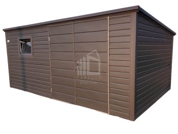 Gartenhaus - Schuppen 4,5x3m - Zweiflügeliges Tor - PVC Kippfenster - Anthrazit - Verzinkte Konstruktion - Flachdach  ID539