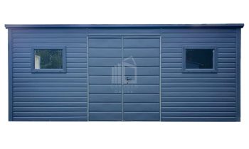 Gartenhaus - Gartenschuppen 6x2,5m - Tür - 3x PVC Kippfenster - Anthrazit - Flachdach ID562