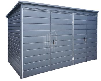 Gartenhaus - Gartenschuppen 3,5x2m - 2x Zweiflügeliges Tor - Anthrazit - Flachdach | ID632 |