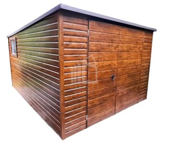 Gartenhaus 3x4m Schwingtor Holzoptik Pultdach ID135