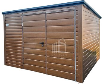Gartenhaus - Gartenschuppen 3x2,5m - Zweiflügeliges Tor - Holzoptik - Flachdach | ID878 |