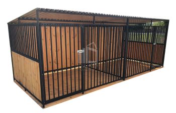 Hundezwinger  6x2m  mit Schutzwand Holzboden XXL GP178