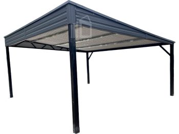 Carport - Offene Garage 6x5,8m - Anthrazit - Flachdach | GP487 |