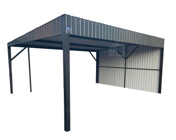 Carport - Überdachung 6x6  Anthrazit - Flachdach | GP249 |