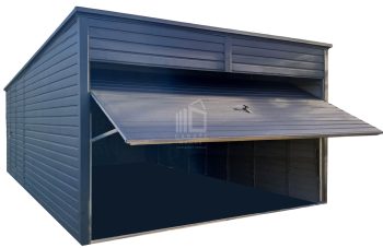 Blechgarage 3,5x7m Schwingtor - Tür - Anthrazit - Flachdach | ID977 |