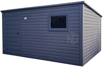 Gartenhaus - Gartenschuppen 3,5x2,5m Tür - PVC Kippfenster - Anthrazit - Flachdach | ID970 |